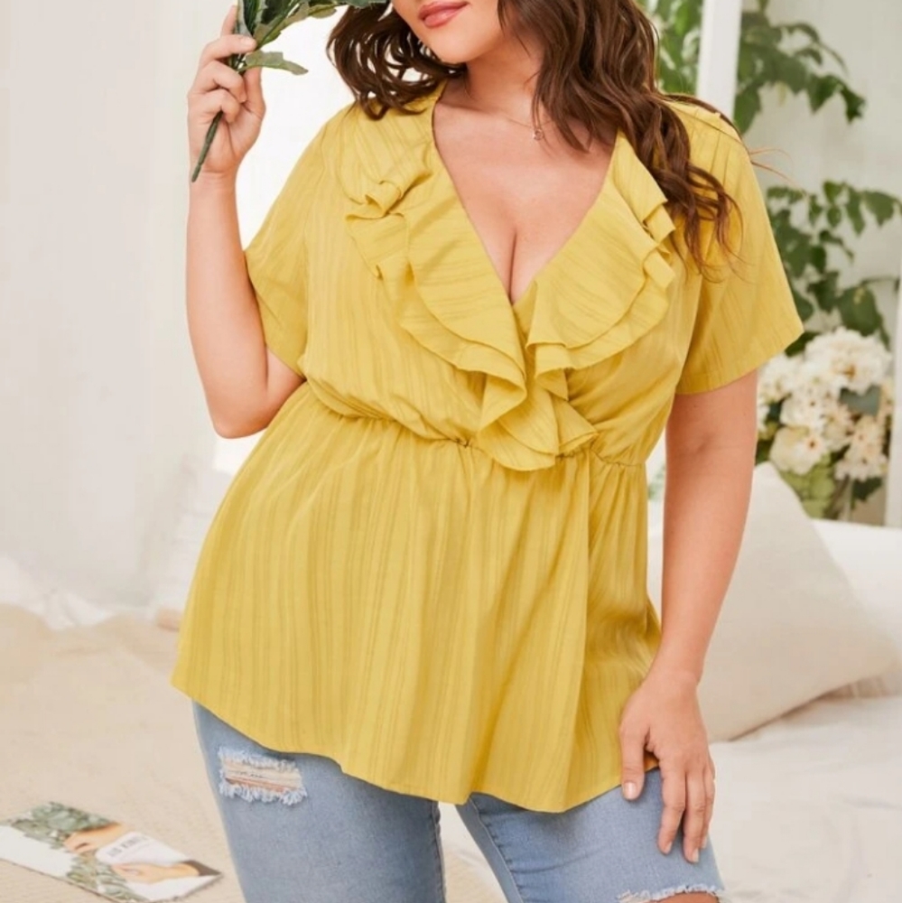 Plus, ruffle top
